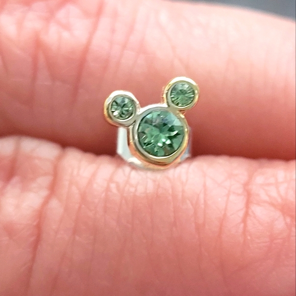 DISNEY Mickey Mouse August Birthstone Swarovski Crystals Studs Earrings - Picture 3 of 4